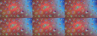 Eski usul. Raster illüstrasyonu. Tomurcukları çiçek olan sevimli bir çiçek deseni. Raster. Kumaş, tekstil, duvar kağıdı baskısı için. Taslak arkaplan.