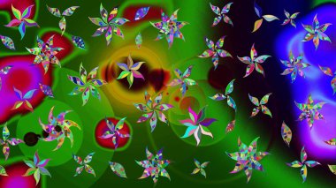 Yeşil çiçekli eskiz deseni, suluboya çiçek deseni, sevimli çiçek, duvar kağıdı, kart veya kumaş için fayanslı. Raster - stok.