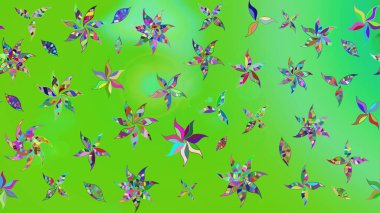 Moda baskıları için zarif bir şablon. Küçük çiçekte güzel bir desen. Küçük renkli çiçekler. Yeşil çiçekli bahar çiçekleri. Motley illüstrasyonu.