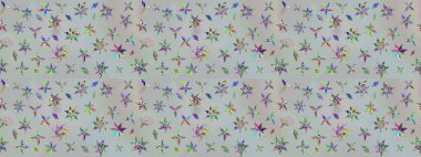 Küçük renkli çiçekler. Küçük çiçekte güzel bir desen. Motley illüstrasyonu. Çiçekli bahar çiçekleri. Moda baskıları için zarif bir şablon.