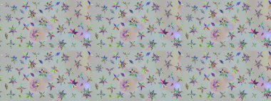 Renkli Bahar Teması eskiz kalıbı. Eskiz klasiği. Raster Şirin kumaş deseni. Düz Çiçek Elementleri Tasarımı.