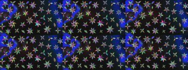 Gri çiçekli eskiz deseni, suluboya çiçek deseni, sevimli çiçek, duvar kağıdı, kart ya da kumaş için fayanslı. Raster - stok.