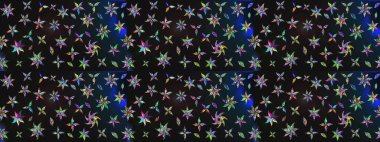 Çiçek ve yapraklı karalama şeklinde Raster çiçek deseni. Raster illüstrasyonu. Gri renkte bahar çiçekleri..