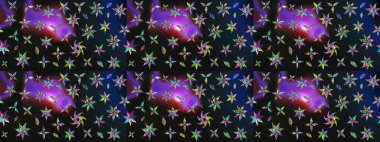 Millefleur 'lar. Küçük gri çiçekli oldukça eski bir besin torbası deseni. Tekstil, kumaş, kapaklar, duvar kağıtları, baskı, paket, koleksiyon defteri, örgü, dekupaj için çiçek arkaplanı..