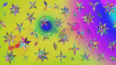 El çizimi. Suluboya çizimi. Çiçekli eskiz deseni. Sarı renkte çiçekler.