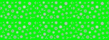 Patlayan çiçekler soyut olarak yerleştirilmiş. Raster deseni. Yumuşak, yeşil renkli bahar çiçekleri. Raster illüstrasyonu.