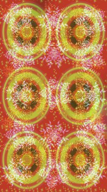 Kışın sembolü, mutlu noeller, mutlu yeni yıl kutlaması Raster illüstrasyonu. Soyut duvar kâğıdı, ambalaj dekorasyonu. Turuncu, sarı ve kahverengi renkli çizimler. Kar tanesi kadar basit..