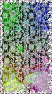 Tekstil tasarımı için gri renkli geleneksel halk çiçekleri buketi. Çiçeksiz desenli nakış işlemeli gelincikler ve vadi zambaklarıyla.