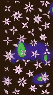 Raster illüstrasyonu. Kahverengi renkte kahverengi papatya deseni. Kahverengi renklerde.