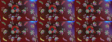 Raster resim. Çiçek desenli çiçek ve yaprakları ile. Sevimli küçük çiçek desenle.