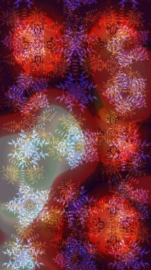 Raster kar taneleri arka planda. Kar taneleri deseni. Soyut kar taneleri arkaplanda izole edilmiş düz dizayn. Kar tanesi rengarenk desen. Raster illüstrasyonu.