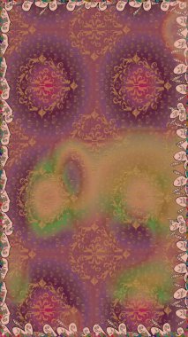 Sevimli çiçek raster deseni. Düz Çiçek Elementleri Tasarımı. Kahverengi renkli çiçekler. Renkli Yaz Temalı Kusursuz Arkaplan.