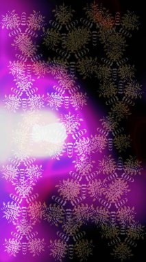 Siyah, mor ve mor kar tanelerinden izole edilmiş. Güzel bir kış süsü. Renkli kar taneleri Raster illüstrasyonu.