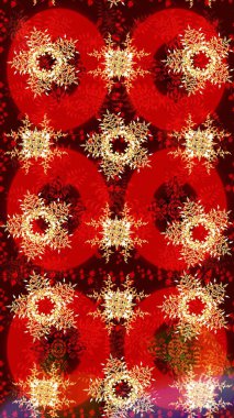 Kar Tanesi Mozaik ikonu. Raster skeci. Düz dizayn. Grafiksel element dekorasyonu. Sembol kışı, donmuş, Noel, yeni yıl tatili. Siluet kar tanesi işareti izole edilmiş kırmızı, kahverengi ve turuncu renkler.