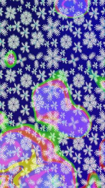 El çizimi. Raster illüstrasyonu. Çiçekli, yapraklı, çiçek desenli çizim..