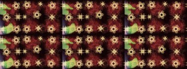 Kahverengi, siyah ve kırmızı renkte kar tanesi süsü. Kar tanesi süsü Raster illüstrasyonu. Güzel süs eşyası. Kar taneleri izole edildi.