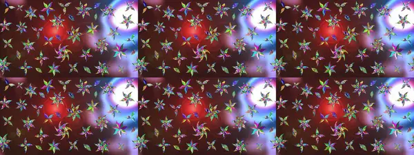 Küçük çiçekteki sevimli çiçek deseni. Varicolobrown Raster çizimi. Birçok kahverengi ve soyut çiçekli tropikal çizim deseni.