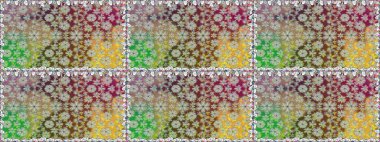 Tarafsız renklerde etnik çiçeklerle kusursuz bir desen. Raster Çiçek İllüstrasyon Şirin Tekstil.