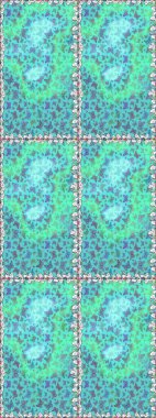 Kelebekli tasarım. Raster illüstrasyonu. Mavi ve yeşil arka planda kelebekler. Kusursuz. Çizim, karalama, karalama. Sonsuz.