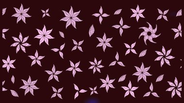 Raster illüstrasyonu. Küçük çiçekli yay deseni çiz. Suluboya tarzında kahverengi renkler üzerine.