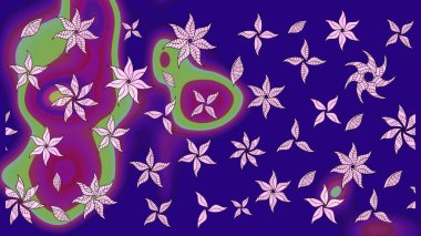 Renkli Bahar Teması eskiz kalıbı. Düz Çiçek Elementleri Tasarımı. Çiçek deseni. Raster çizimi. Güzel kumaş deseni..