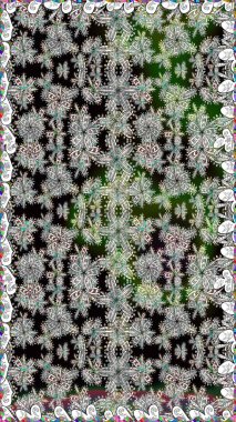 Raster illüstrasyonu. Çiçekli güzel suluboya desen. Gri renklerde.