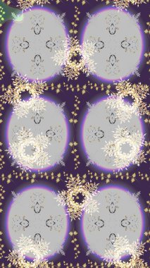 Klasik klasik klasik arka plan. Geleneksel oryantasyon süsü. Klasik Raster çizimi nötr, gri, mor ve altın desenli..