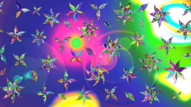 Çiçekli zambakların eskiz geçmişi. Çiçek tasarımı için inanılmaz bir kolaj cenneti tarzı. Parlak çiçekli kolaj çiçekleri mavi.