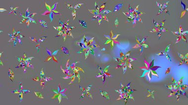 Gri renkli çiçekler. Çiçekli karalama şeklinde Raster çiçek deseni. Yumuşak, yaz çiçekli arka plan.