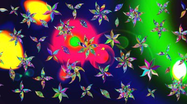 Gri renkli etnik çiçekli zarif eskiz deseni. Asya Tekstil 'inde Raster Çiçek İllüstrasyonu.