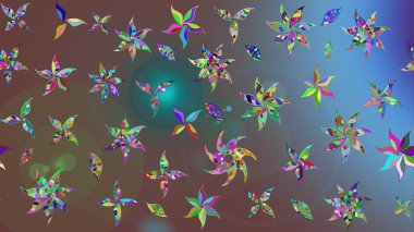 Motley illüstrasyonu. Çiçekli bahar çiçekleri. Moda baskıları için zarif bir şablon. Küçük çiçekte güzel bir desen. Küçük renkli çiçekler..