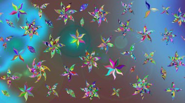 Modern stil dokusu. Çiçek desenli raster, mavi çizgi grafik deseni soyut raster arkaplan.