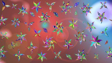 Raster illüstrasyonundaki çiçek desenli çizim. Pembe renkte çiçekler.