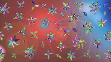 Motley illüstrasyonu. Robot resim. Moda baskıları için zarif bir şablon. Küçük çiçekte güzel bir desen. Küçük renkli çiçekler. Çiçekli yaz çiçekleri.