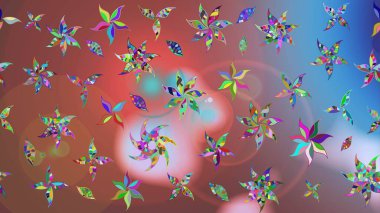 Çiçekli güzel suluboya desen. Kahverengi renklerde. Raster illüstrasyonu.