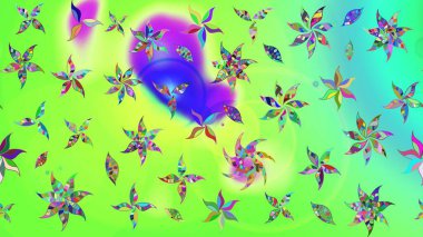 Raster illüstrasyonu. Eski usul küçük çiçekli şirin bir eskiz deseni. Kumaş, duvar kağıdı ve kağıt üzerine baskı yapmak için gelişen arka plan. Moda arka planında parlak buketler.