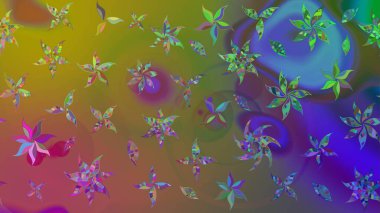 Çiçekler suluboya eskiz deseni. Raster Stili kumaş deseni.