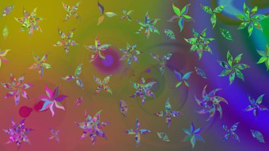 Güzel eskiz şekli. Raster çiçekli arka plan. Güzel kumaş deseni. Düz Çiçek Elementleri Tasarımı. Renkli Yaz Temalı eskiz kalıbı. Yazdır.