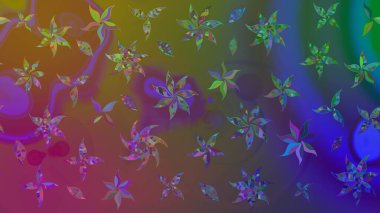 Kahverengi çiçekli eskiz deseni, suluboya çiçek deseni, sevimli çiçek, duvar kağıdı, kart veya kumaş için fayanslı. Raster - stok.