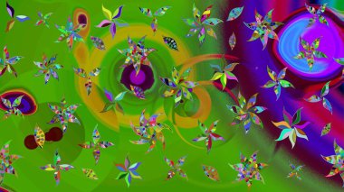 Yeşil renkli çiçekler. Küçük çiçekte sevimli çiçek deseni var..