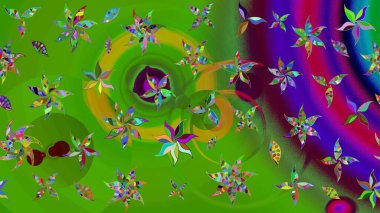 Moda baskıları için zarif bir şablon. Çiçekli bahar çiçekleri. Motley illüstrasyonu. Küçük çiçekte güzel bir desen. Küçük renkli çiçekler..