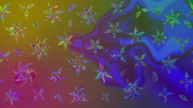 Küçük bir çiçekte eskiz deseni. Güzel kumaş deseni. Raster illüstrasyonu. Güzel çiçek arkaplanı..