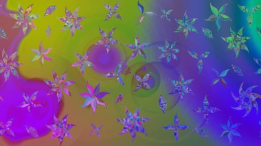 Suluboya çizimi. Çiçekli eskiz deseni. El çizimi. Mor renkte çiçekler.