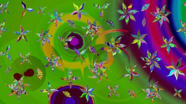 Raster suluboya çiçek deseni, narin çiçekler, yeşil çiçekler, tebrik kartı şablonu. Raster Güzel kumaş deseni.