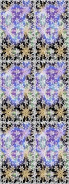 Kına dövmeli süs çiçekleri, altın çıkartmalar, mehndi ve yoga tasarımı, kartlar ve parmak izleri. Gri renkli desen. Raster altın mehndi kusursuz desen.