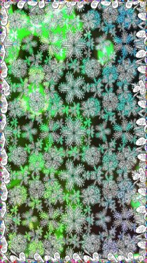 Nazik, narin çiçek arkaplanı. Çiçekli karalama şeklinde Raster çiçek deseni. Gri renkli çiçekler.