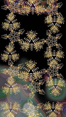 Çiçekli güzel suluboya desen. Siyah renklerde. Raster illüstrasyonu.