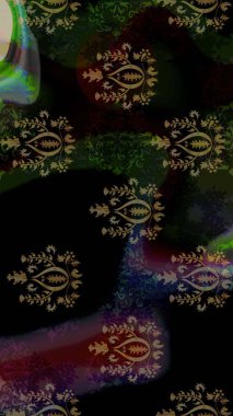 Parlak renkli çiçekli ve siyah yapraklı harika bir çiçek deseni. Modern çiçek arkaplanı. Moda baskıları için zarif bir şablon. Halk stili.