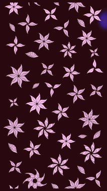 Kahverengi renkli çiçekler. Çizim çiçek deseni duvar kâğıdı olarak kullanılabilir. Raster illüstrasyonu.