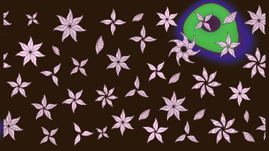 Küçük bir çiçekte eskiz deseni. Güzel kumaş deseni. Raster illüstrasyonu. Güzel çiçek arkaplanı..